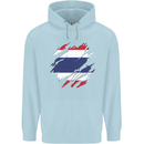 Torn Thailand Flag Thai Day Football Childrens Kids Hoodie Light Blue
