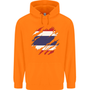 Torn Thailand Flag Thai Day Football Childrens Kids Hoodie Orange