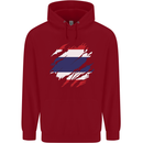 Torn Thailand Flag Thai Day Football Childrens Kids Hoodie Red