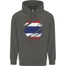 Torn Thailand Flag Thai Day Football Childrens Kids Hoodie Storm Grey