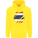 Torn Thailand Flag Thai Day Football Childrens Kids Hoodie Yellow