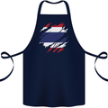Torn Thailand Flag Thai Day Football Cotton Apron 100% Organic Navy Blue
