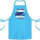 Torn Thailand Flag Thai Day Football Cotton Apron 100% Organic Turquoise