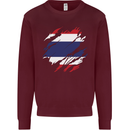 Torn Thailand Flag Thai Day Football Kids Sweatshirt Jumper Maroon