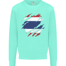 Torn Thailand Flag Thai Day Football Kids Sweatshirt Jumper Peppermint