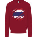 Torn Thailand Flag Thai Day Football Kids Sweatshirt Jumper Red