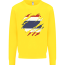 Torn Thailand Flag Thai Day Football Kids Sweatshirt Jumper Yellow