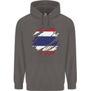 Torn Thailand Flag Thai Day Football Mens 80% Cotton Hoodie Charcoal