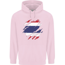 Torn Thailand Flag Thai Day Football Mens 80% Cotton Hoodie Light Pink