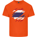 Torn Thailand Flag Thai Day Football Mens Cotton T-Shirt Tee Top Orange
