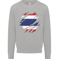 Torn Thailand Flag Thai Day Football Mens Sweatshirt Jumper Sports Grey
