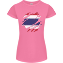 Torn Thailand Flag Thai Day Football Womens Petite Cut T-Shirt Azalea