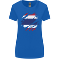 Torn Thailand Flag Thai Day Football Womens Wider Cut T-Shirt Royal Blue