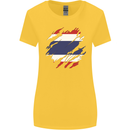 Torn Thailand Flag Thai Day Football Womens Wider Cut T-Shirt Yellow