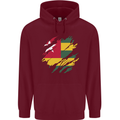 Torn Togo Flag Togolese Day Football Childrens Kids Hoodie Maroon
