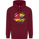 Torn Togo Flag Togolese Day Football Childrens Kids Hoodie Maroon