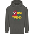 Torn Togo Flag Togolese Day Football Childrens Kids Hoodie Storm Grey
