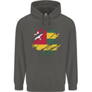 Torn Togo Flag Togolese Day Football Childrens Kids Hoodie Storm Grey