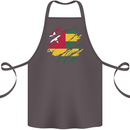 Torn Togo Flag Togolese Day Football Cotton Apron 100% Organic Dark Grey