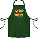 Torn Togo Flag Togolese Day Football Cotton Apron 100% Organic Forest Green