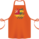 Torn Togo Flag Togolese Day Football Cotton Apron 100% Organic Orange