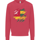 Torn Togo Flag Togolese Day Football Kids Sweatshirt Jumper Heliconia