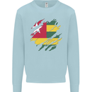 Torn Togo Flag Togolese Day Football Kids Sweatshirt Jumper Light Blue
