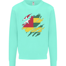 Torn Togo Flag Togolese Day Football Kids Sweatshirt Jumper Peppermint