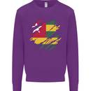 Torn Togo Flag Togolese Day Football Kids Sweatshirt Jumper Purple