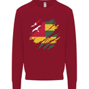 Torn Togo Flag Togolese Day Football Kids Sweatshirt Jumper Red
