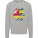 Torn Togo Flag Togolese Day Football Kids Sweatshirt Jumper Sports Grey
