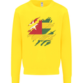 Torn Togo Flag Togolese Day Football Kids Sweatshirt Jumper Yellow