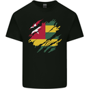 Torn Togo Flag Togolese Day Football Kids T-Shirt Childrens Black