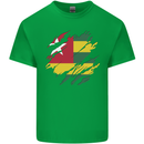Torn Togo Flag Togolese Day Football Kids T-Shirt Childrens Irish Green