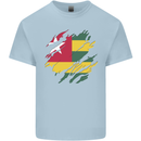 Torn Togo Flag Togolese Day Football Kids T-Shirt Childrens Light Blue