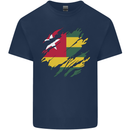 Torn Togo Flag Togolese Day Football Kids T-Shirt Childrens Navy Blue