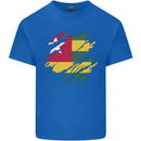 Torn Togo Flag Togolese Day Football Kids T-Shirt Childrens Royal Blue