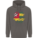 Torn Togo Flag Togolese Day Football Mens 80% Cotton Hoodie Charcoal