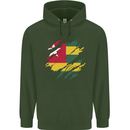 Torn Togo Flag Togolese Day Football Mens 80% Cotton Hoodie Forest Green