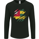 Torn Togo Flag Togolese Day Football Mens Long Sleeve T-Shirt Black