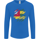 Torn Togo Flag Togolese Day Football Mens Long Sleeve T-Shirt Royal Blue