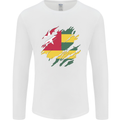 Torn Togo Flag Togolese Day Football Mens Long Sleeve T-Shirt White