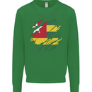Torn Togo Flag Togolese Day Football Mens Sweatshirt Jumper Irish Green