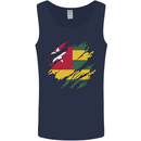 Torn Togo Flag Togolese Day Football Mens Vest Tank Top Navy Blue