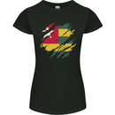 Torn Togo Flag Togolese Day Football Womens Petite Cut T-Shirt Black