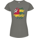 Torn Togo Flag Togolese Day Football Womens Petite Cut T-Shirt Charcoal