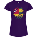 Torn Togo Flag Togolese Day Football Womens Petite Cut T-Shirt Purple