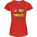 Torn Togo Flag Togolese Day Football Womens Petite Cut T-Shirt Red