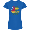 Torn Togo Flag Togolese Day Football Womens Petite Cut T-Shirt Royal Blue