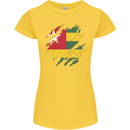 Torn Togo Flag Togolese Day Football Womens Petite Cut T-Shirt Yellow